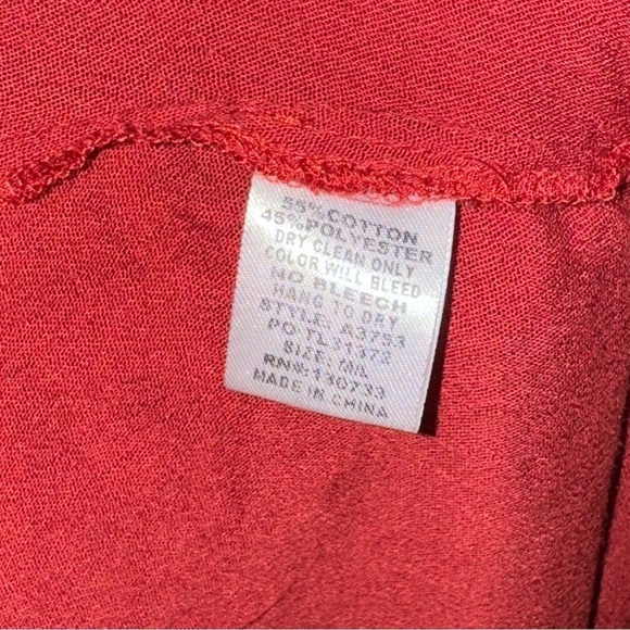 Umgee Red Floral Scalloped Trim Boho Quarter Sleeves Cardigan Womens - Size M/L - Picture 6 of 7